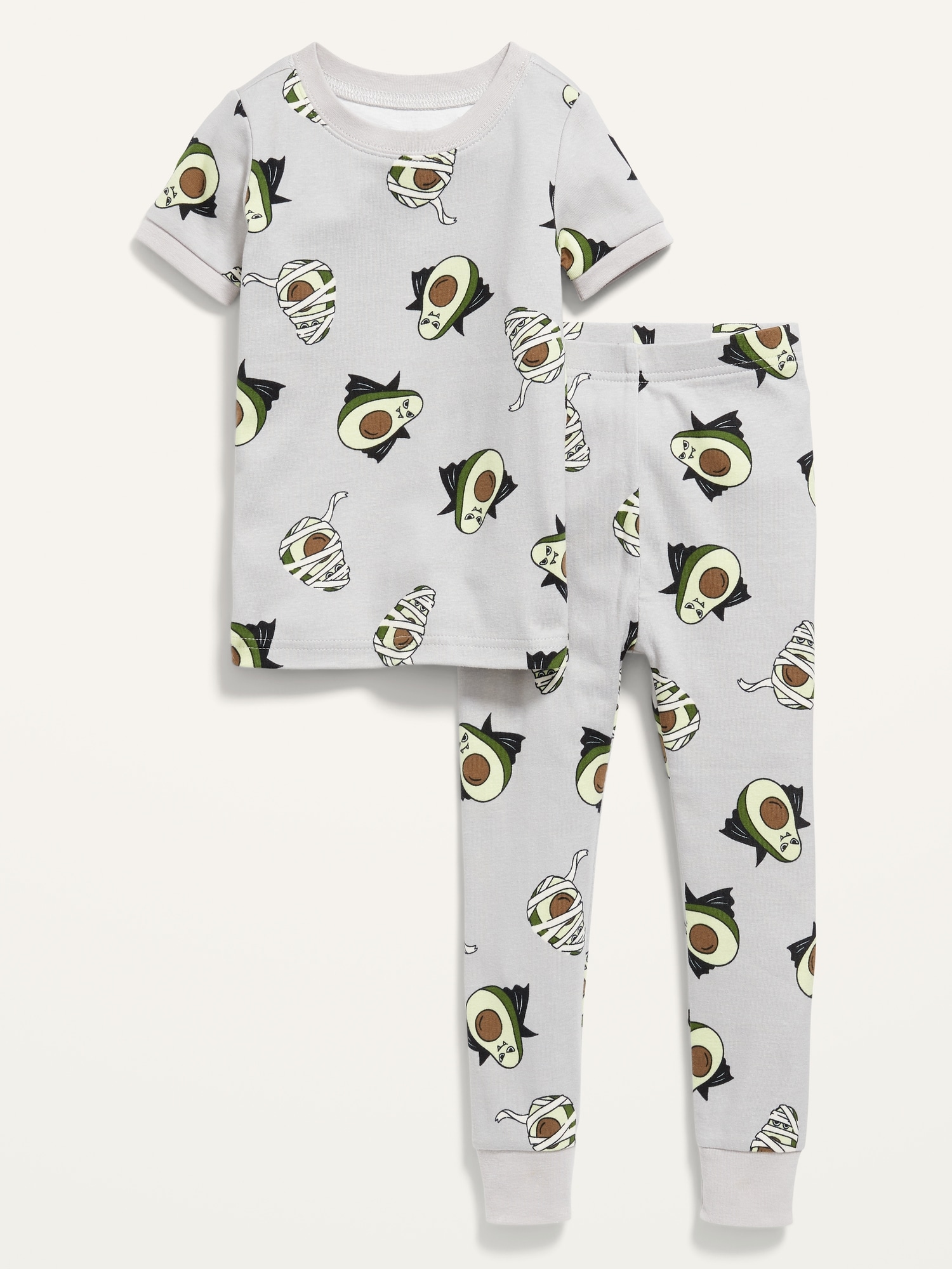 Gray Bat Boys Shorts 2 Piece Pajama Set 100% Cotton 