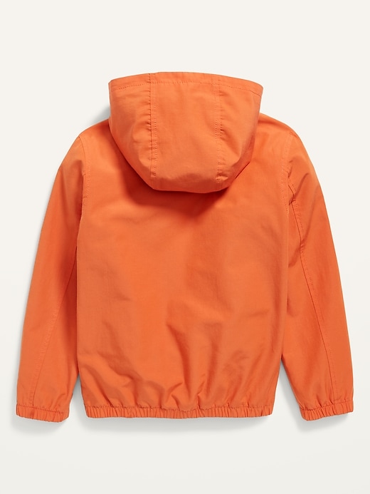 View large product image 2 of 2. Gender-Neutral Hooded Zip Utility Jacket for Kids