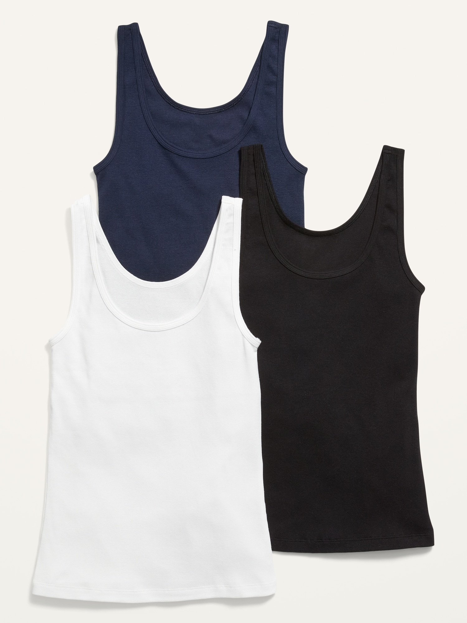 Old Navy Slim-Fit Rib-Knit Tank Top 3-Pack for Women multi. 1