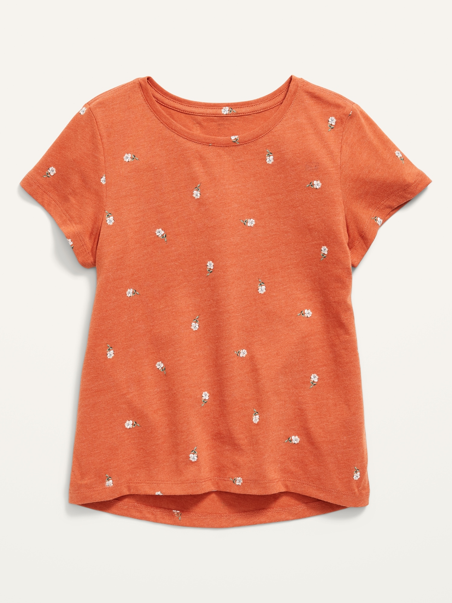 Old Navy Softest Printed Scoop-Neck T-Shirt for Girls red. 1