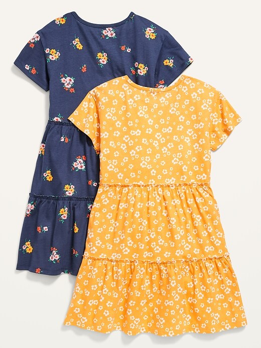 Short-Sleeve Printed Jersey-Knit Swing Dress 2-Pack for Girls