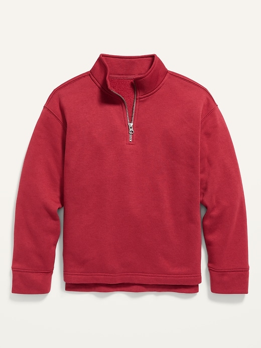View large product image 1 of 1. Long-Sleeve Gender-Neutral Quarter-Zip Sweatshirt for Kids