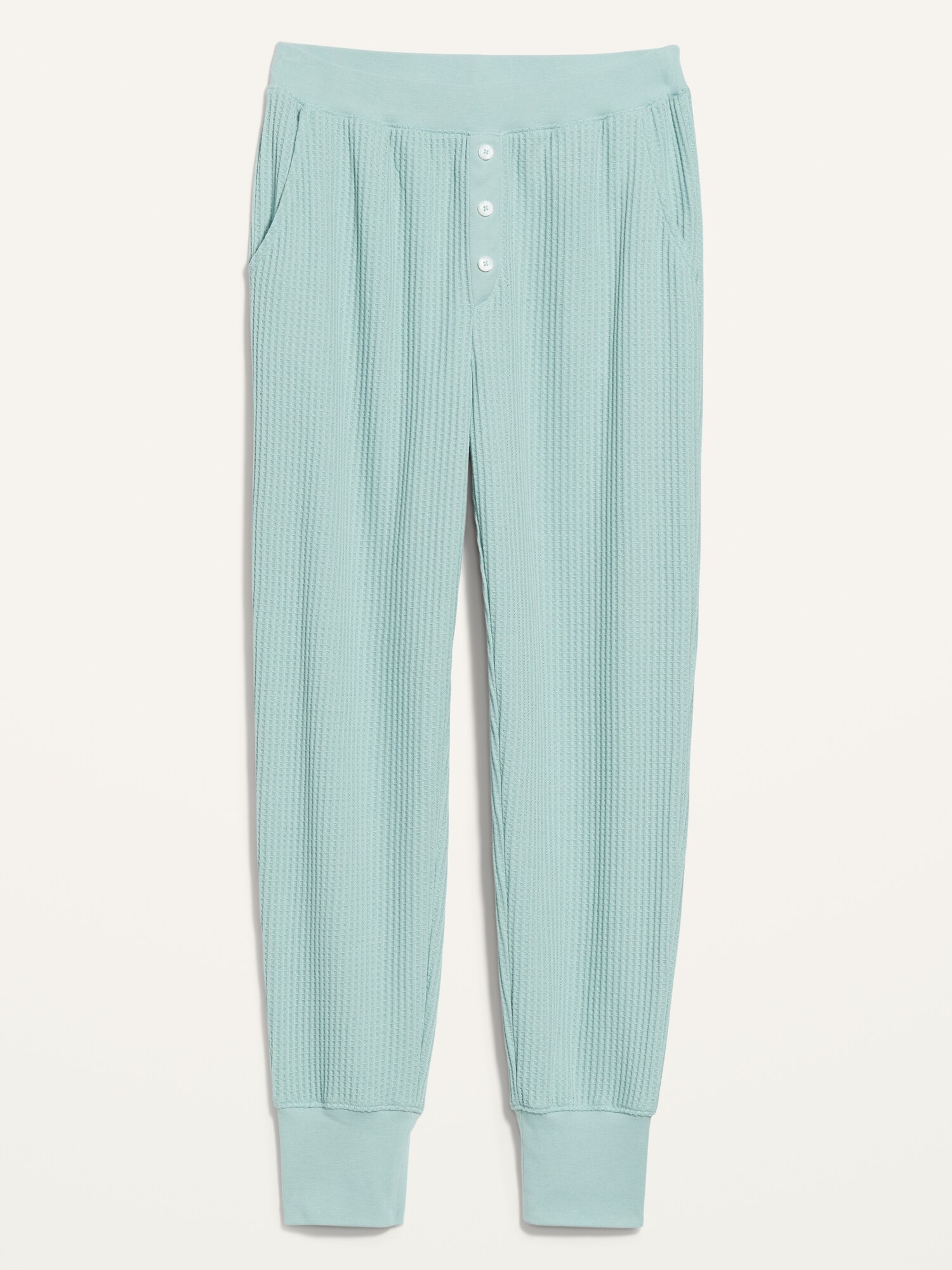 High-Waisted Waffle-Knit Pajama Jogger Pants