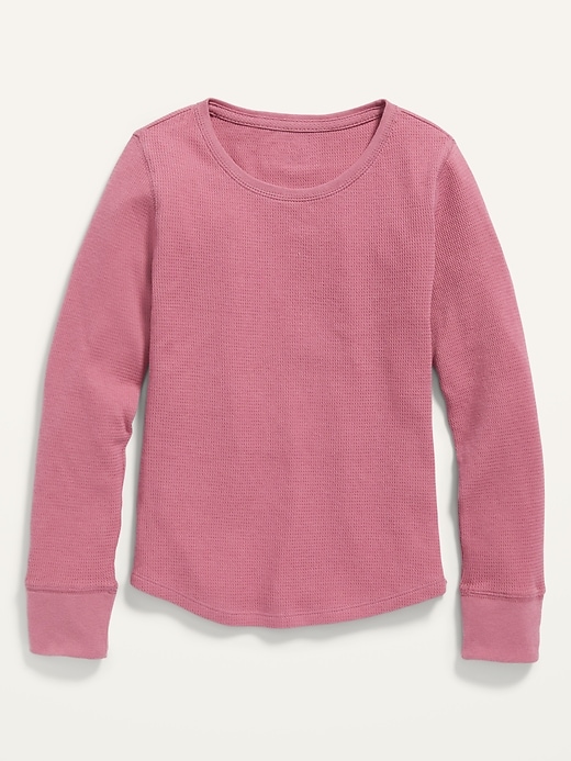 View large product image 1 of 1. Long-Sleeve Thermal-Knit T-Shirt for Girls