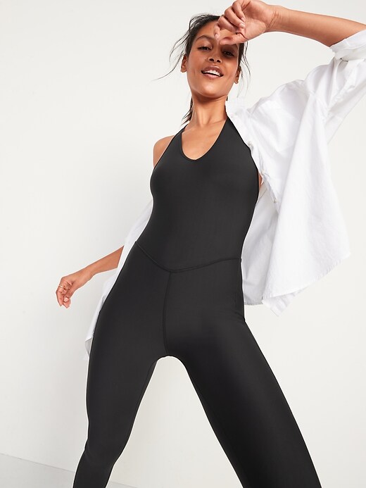 Image number 3 showing, PowerSoft Sleeveless Open-Back Bodysuit -- 25-inch inseam