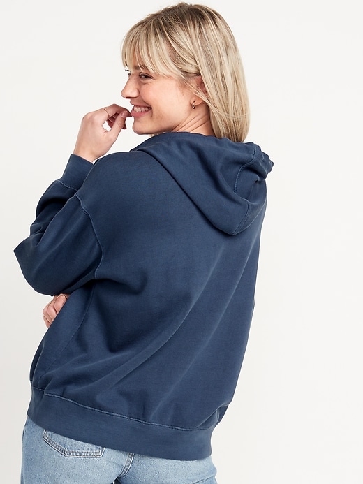 Image number 2 showing, Logo-Graphic Specially-Dyed Zip-Front Hoodie for Women