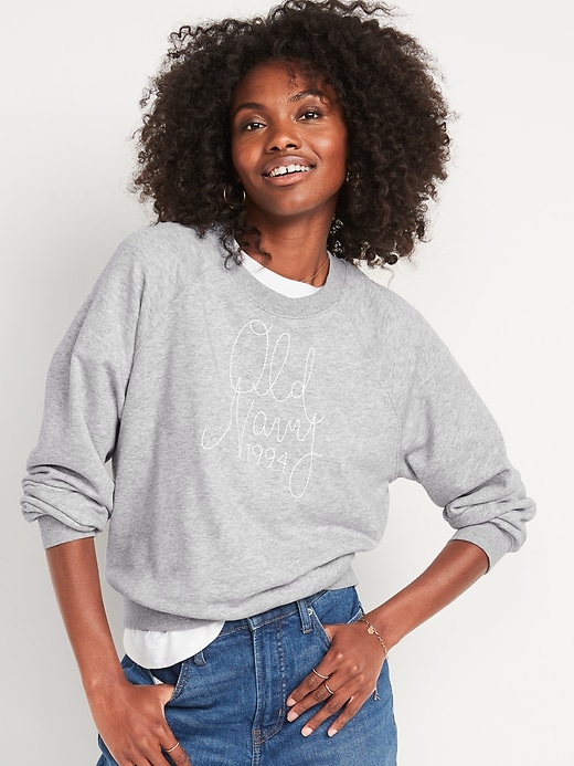 Image number 1 showing, Vintage Cropped Logo Graphic Sweatshirt for Women