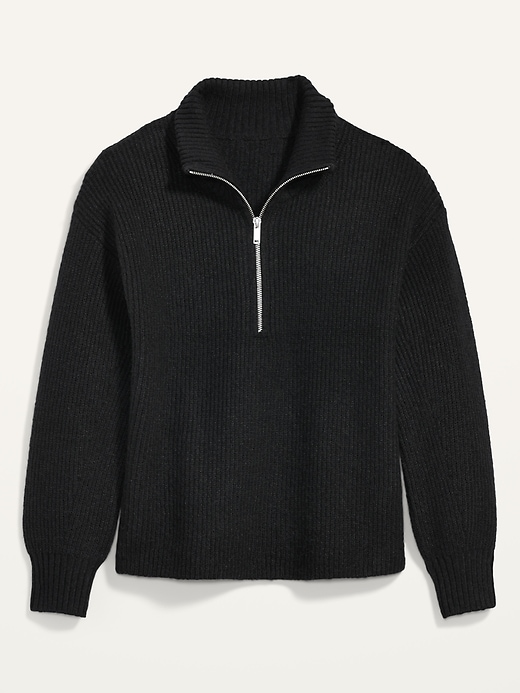 Image number 3 showing, Rib-Knit Quarter-Zip Sweater