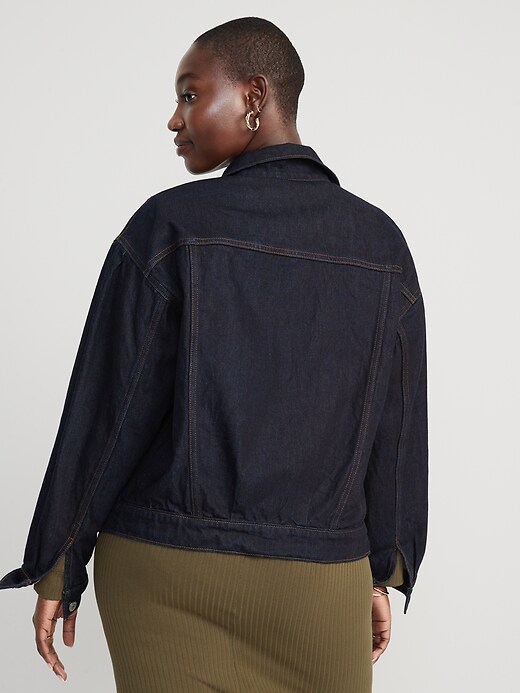 Image number 6 showing, Puff-Sleeve Non-Stretch Jean Jacket for Women