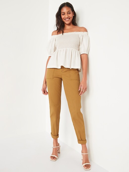 Image number 3 showing, High-Waisted OGC Chino Cropped Workwear Pants for Women