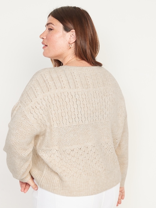 Image number 8 showing, Cozy Plush-Yarn Textured-Knit Sweater for Women