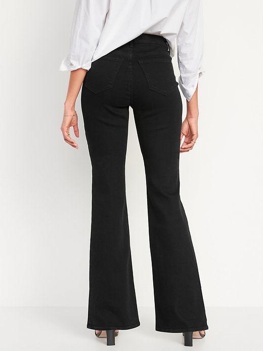 Image number 2 showing, High-Waisted Wow Black Flare Jeans for Women