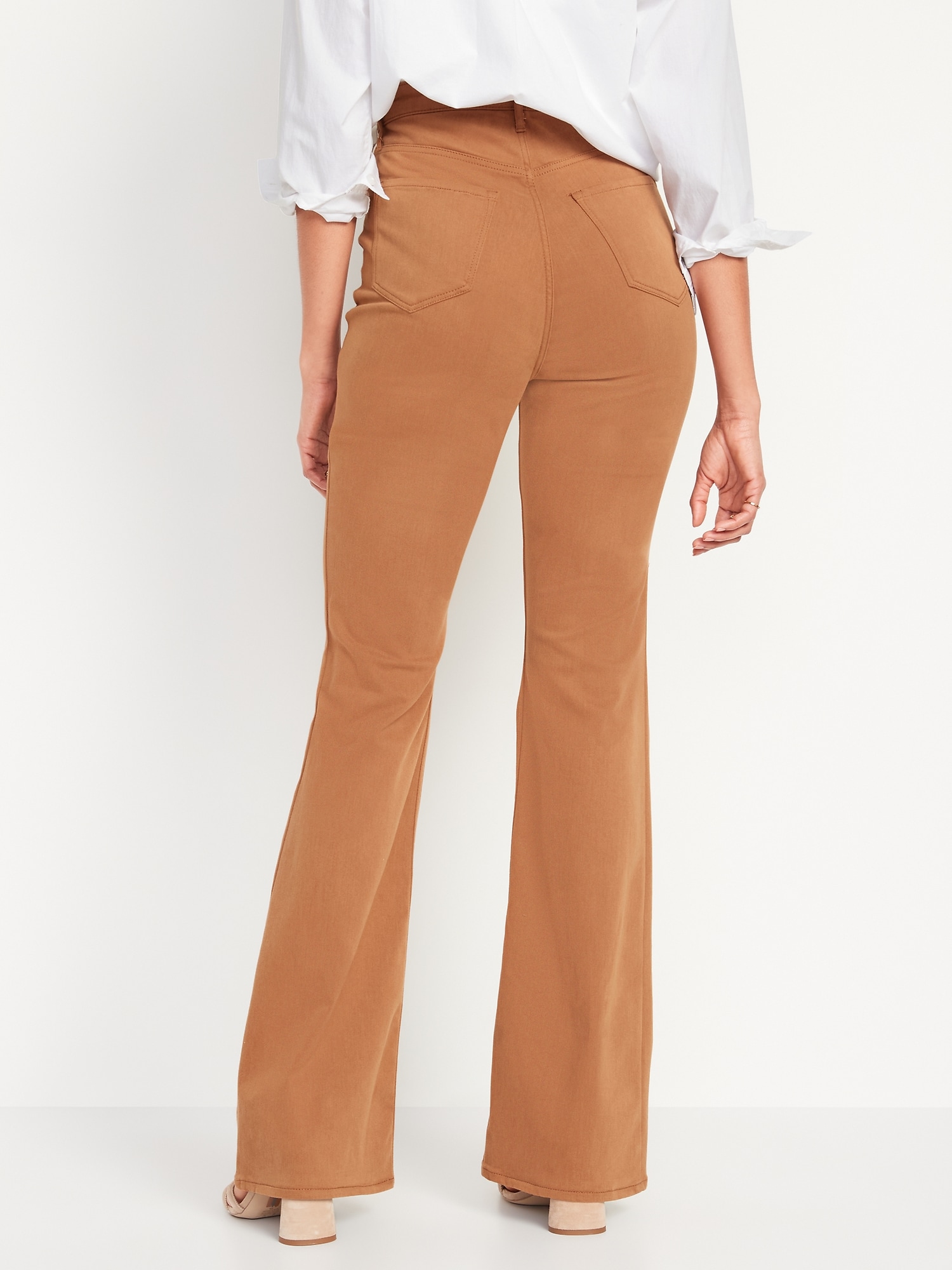 Higher High-Waisted Pop-Color Flare Jeans for Women