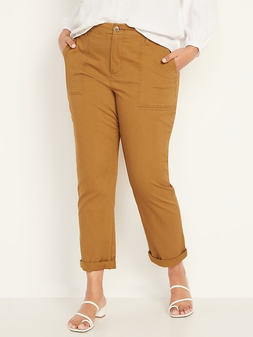 Image number 5 showing, High-Waisted OGC Chino Cropped Workwear Pants for Women