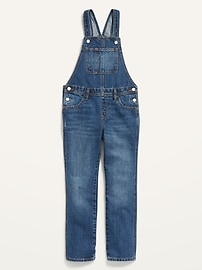 View large product image 3 of 4. Slouchy Straight Dark-Wash Jean Overalls for Girls