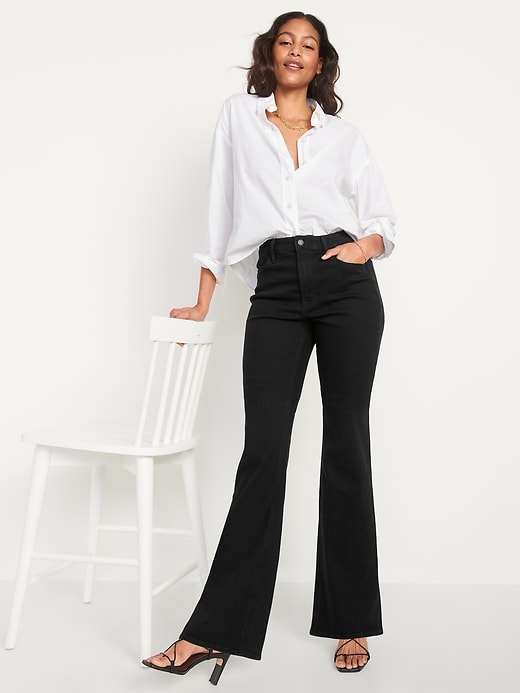 Image number 3 showing, High-Waisted Wow Black Flare Jeans for Women