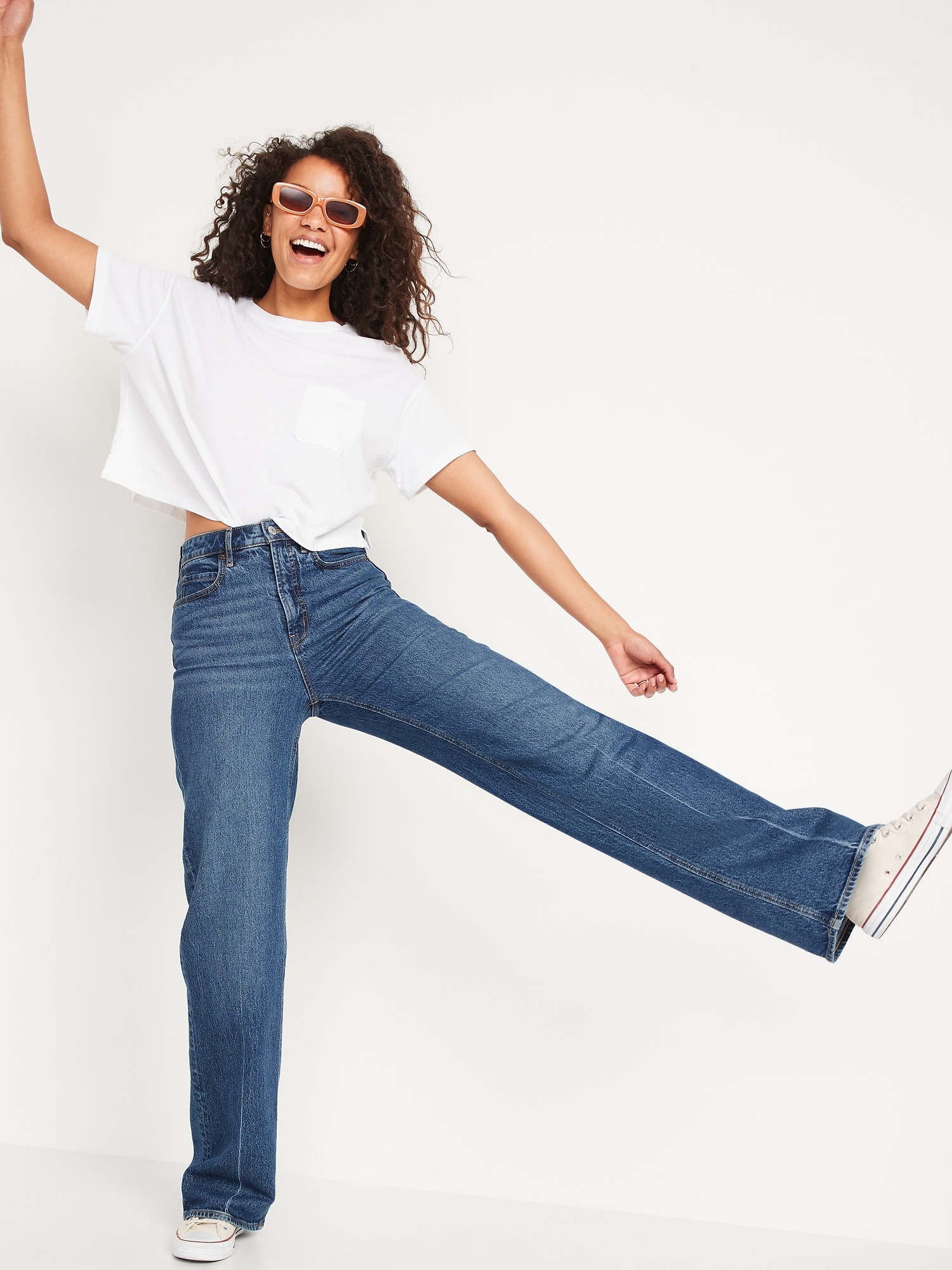 Extra High-Waisted Sky-Hi Wide-Leg Jeans for Women