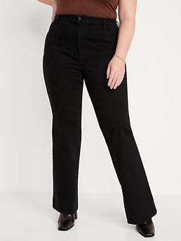 High-Waisted Wow Black Flare Jeans for Women