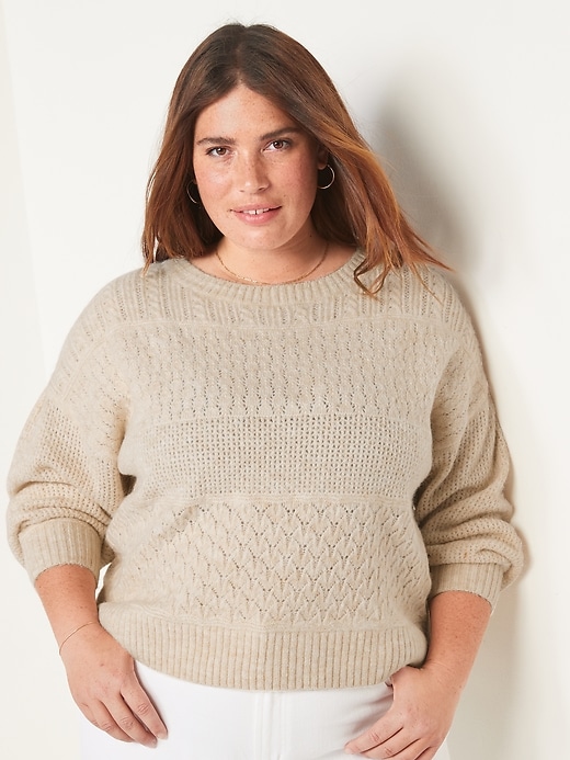Image number 7 showing, Cozy Plush-Yarn Textured-Knit Sweater for Women