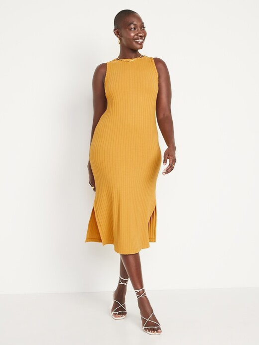 knit maxi long sleeve dress Two-Piece Long Knit Dress with Sheer Overlay- 5165 main image 0