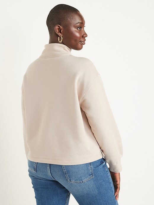 Mock-Neck Quarter-Zip Fleece Sweatshirt | Old Navy