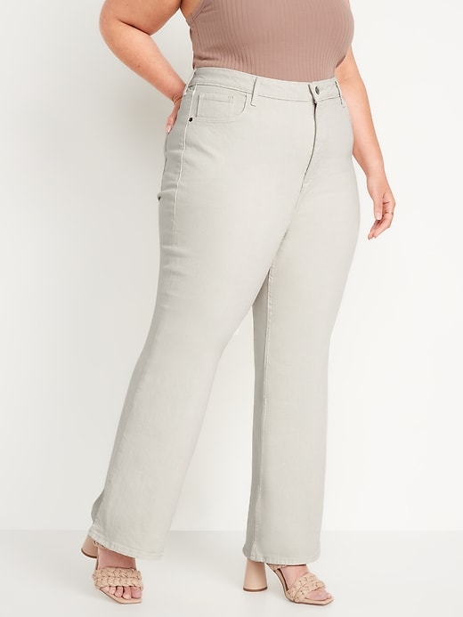 Image number 7 showing, Higher High-Rise Off-White Side-Split Flare Jeans for Women