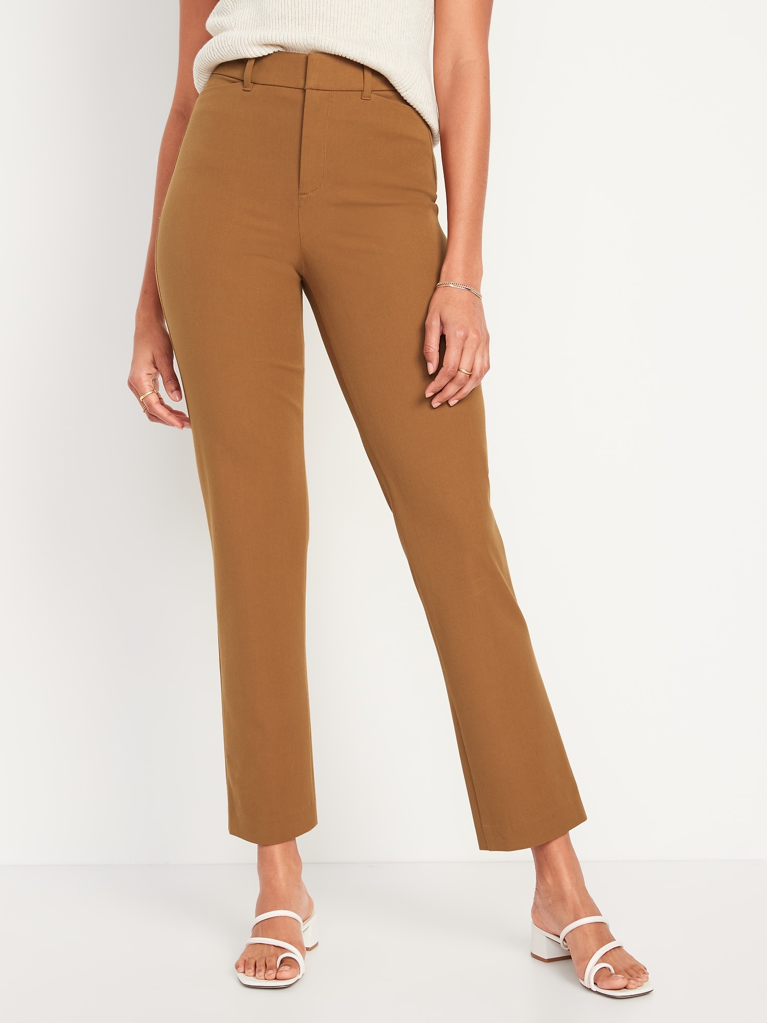 High-Waisted Pixie Straight Ankle Pants