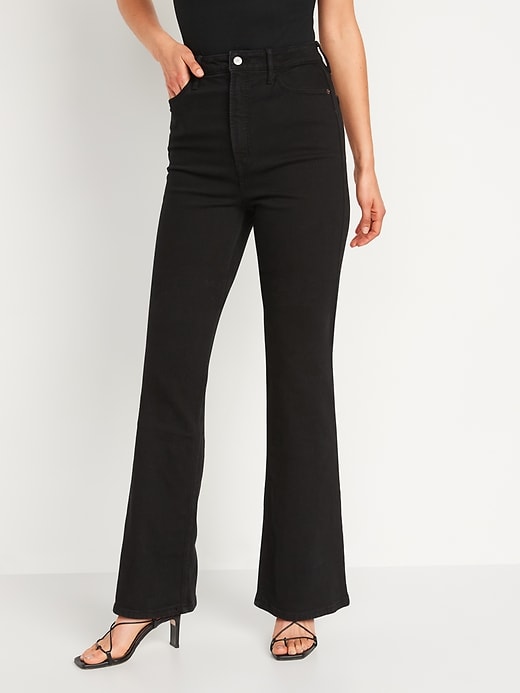Image number 1 showing, Higher High-Waisted Black Flare Jeans