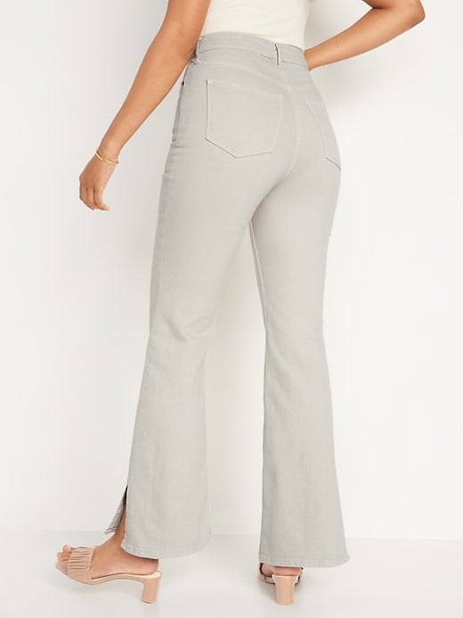 Image number 2 showing, Higher High-Rise Off-White Side-Split Flare Jeans for Women