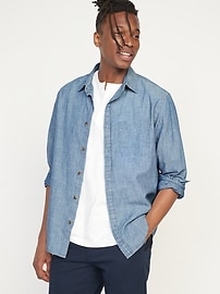 old navy men's chambray shirt