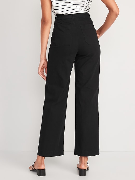 High-Waisted Canvas Wide-Leg Workwear Pants for Women | Old Navy