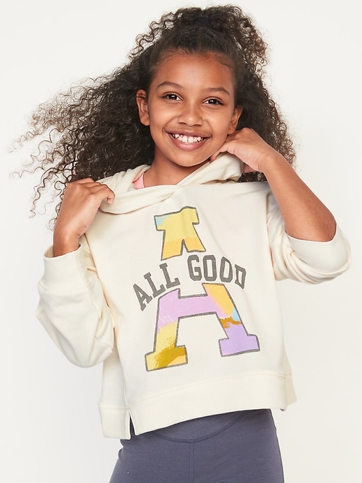 View large product image 1 of 3. Long-Sleeve Graphic Pullover Hoodie for Girls