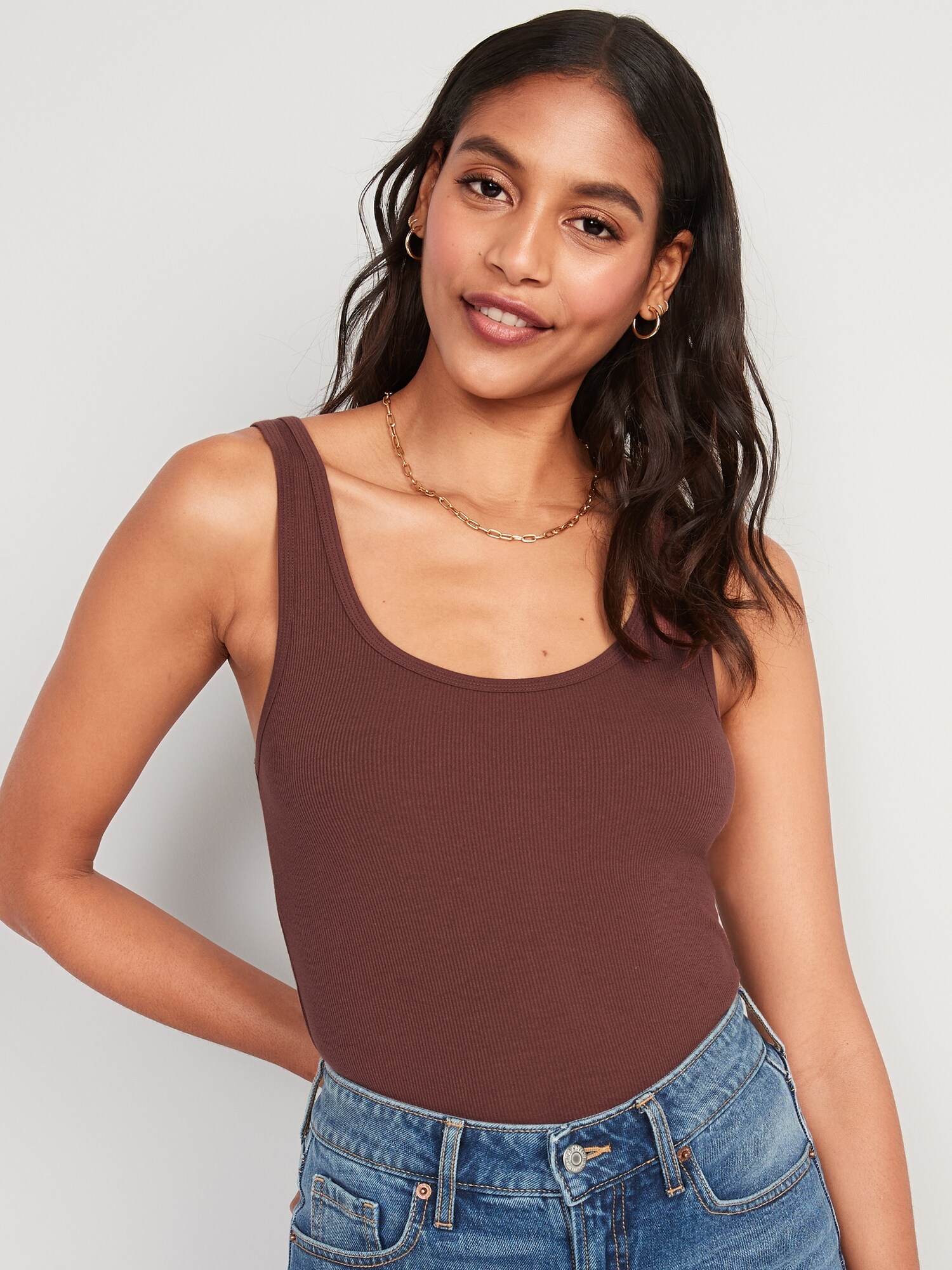 Scoop Neck Rib Knit First Layer Tank Top For Women Old Navy 