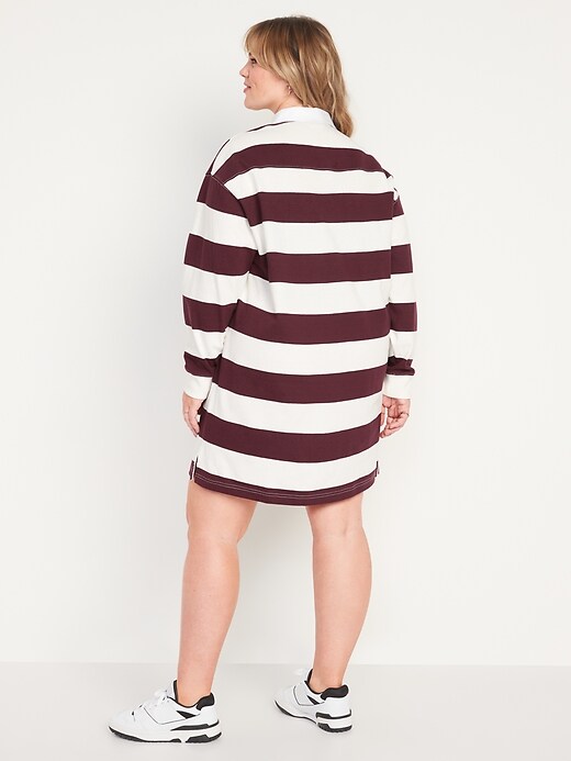 Long-Sleeve Striped Mini Polo Shift Dress | Old Navy