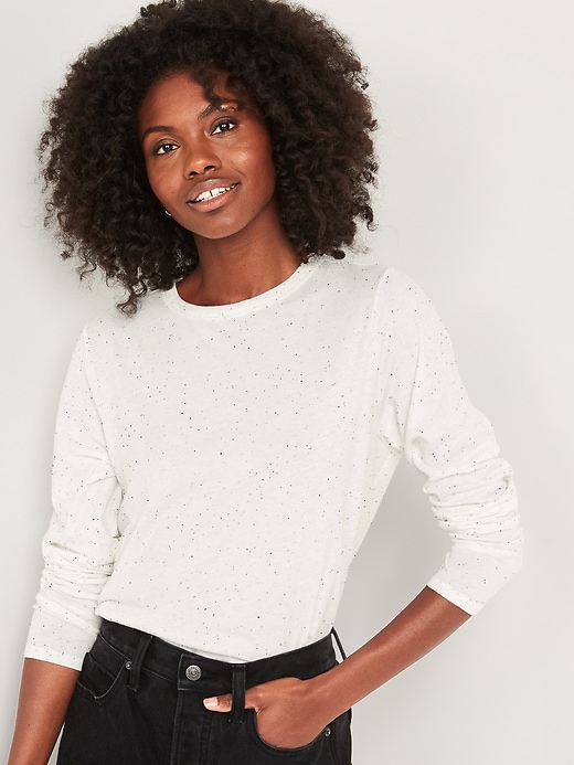 Image number 1 showing, EveryWear Speckled Long-Sleeve T-Shirt