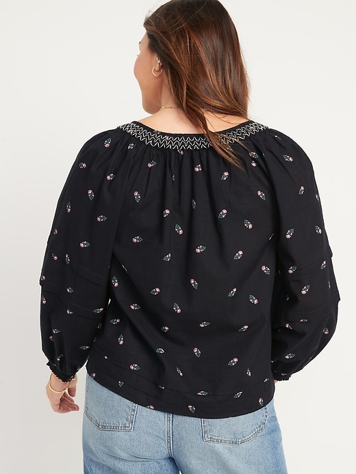 Puff-Sleeve Floral Smocked Poet Swing Blouse for Women | Old Navy