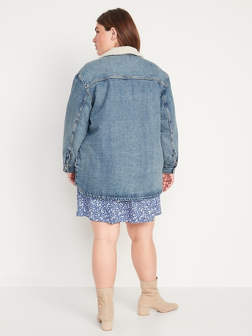 Image number 8 showing, Sherpa-Lined Non-Stretch Jean Utility Shacket or Women