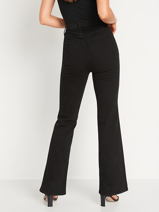 Higher High-Waisted Black Flare Jeans for Women | Old Navy