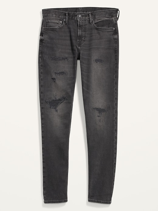Image number 4 showing, Slim Built-In Flex Ripped Black Jeans for Men