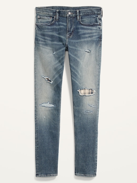 Image number 4 showing, Slim Built-In Flex Rip & Repair Plaid Patch Jeans