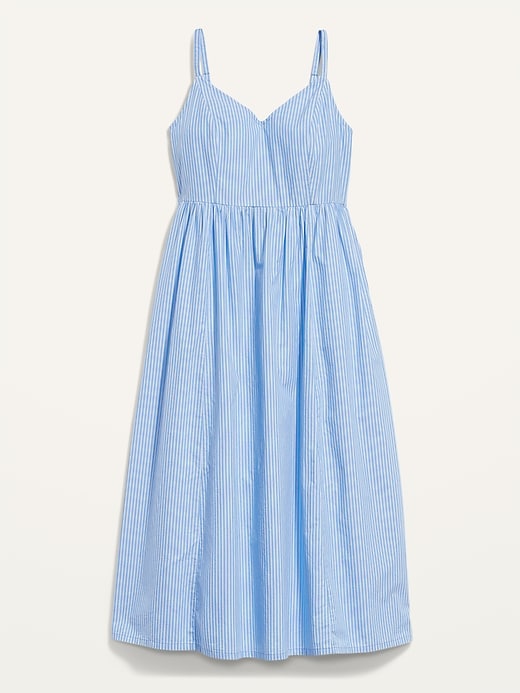Image number 4 showing, Cotton-Poplin Striped Midi Cami Swing Dress for Women