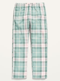 Plaid Flannel Straight Pajama Pants for Girls