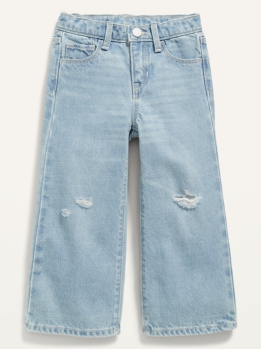 View large product image 1 of 2. Slouchy Wide-Leg Ripped Jeans for Toddler Girls