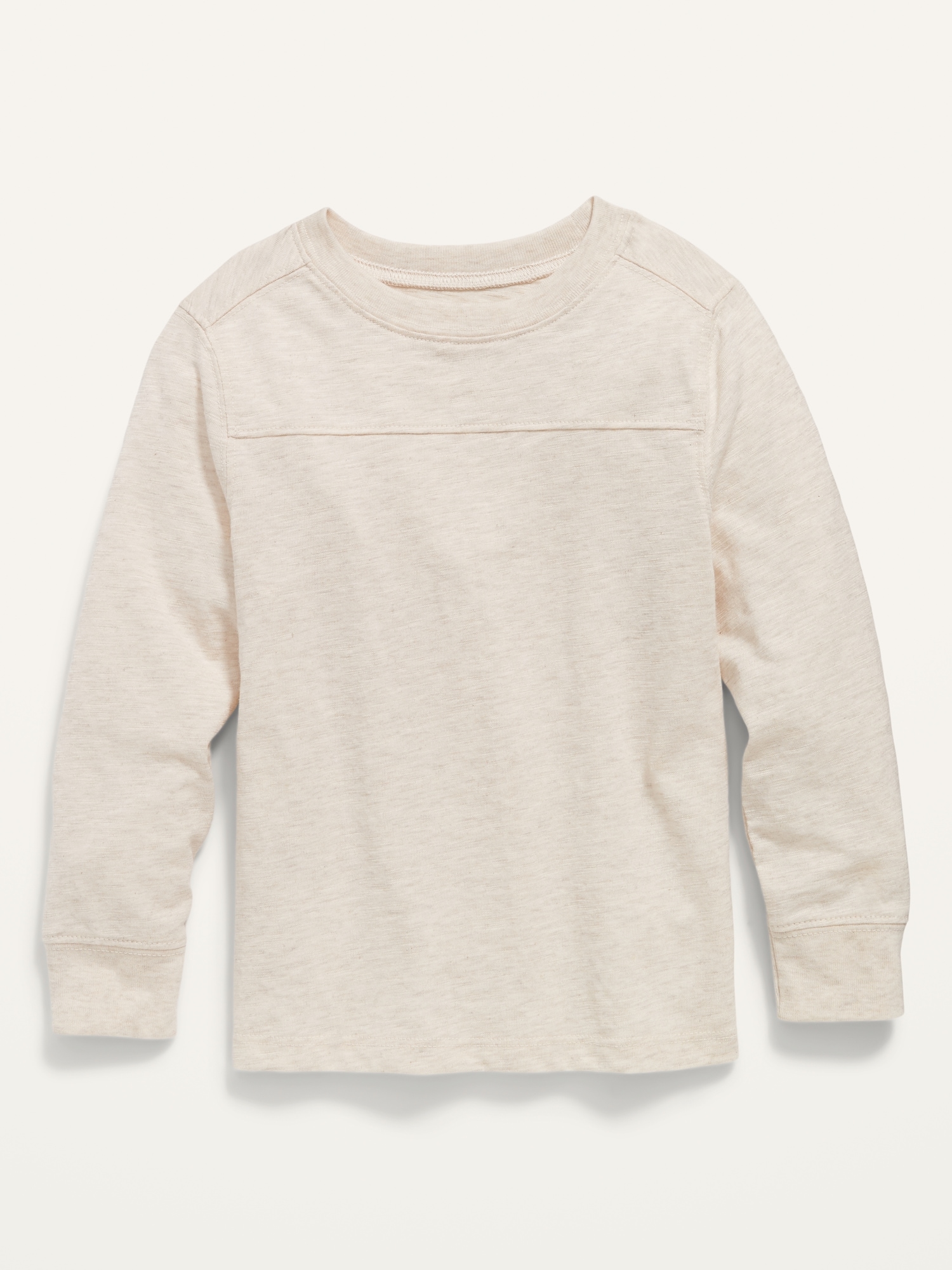 Old Navy Long-Sleeve Slub-Knit T-Shirt for Toddler Boys beige. 1