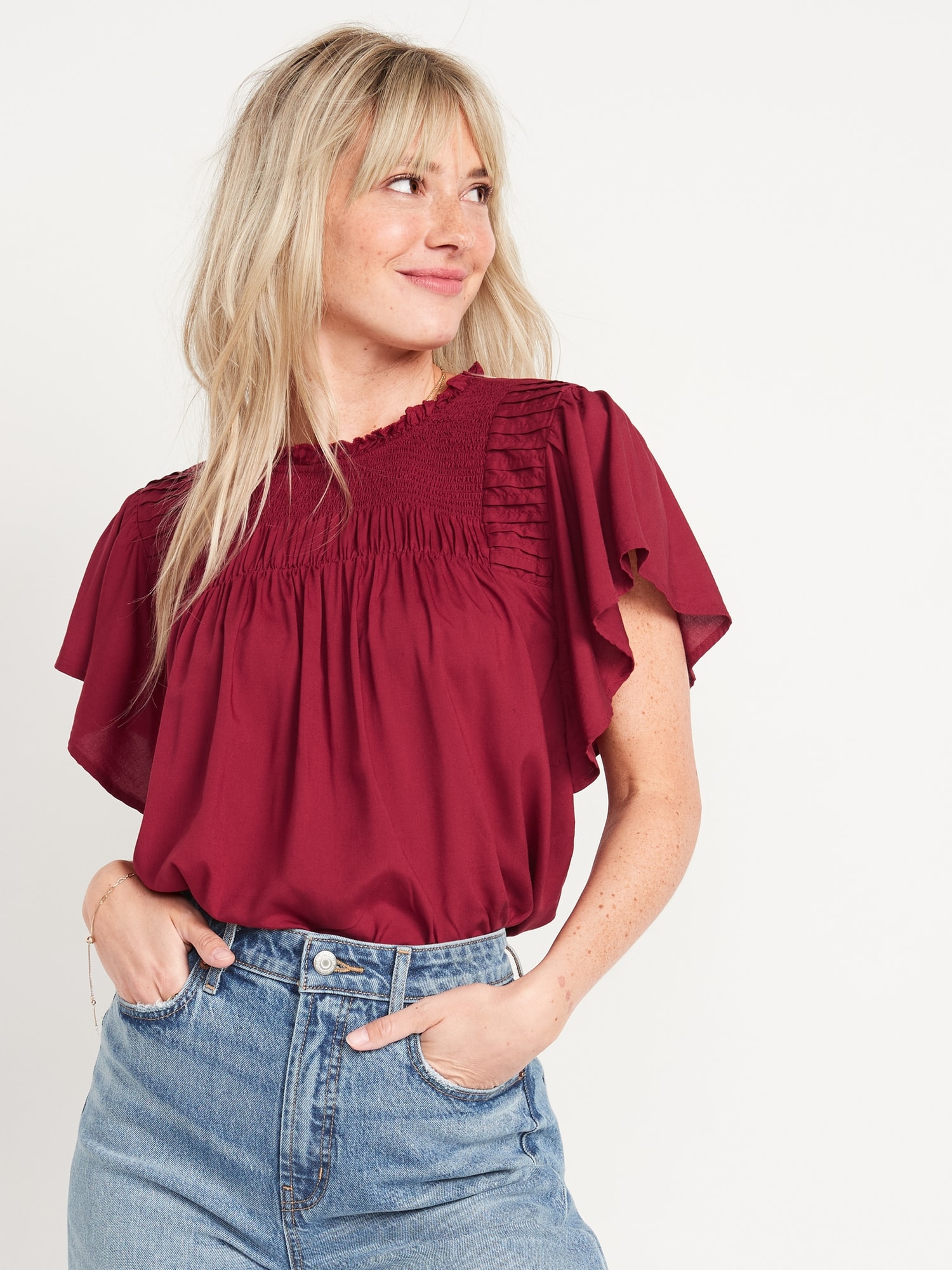 Old navy ruffle sleeve hot sale top