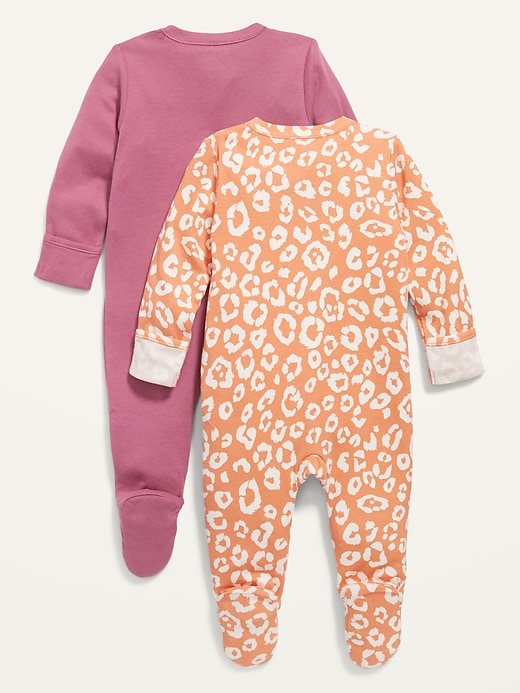 View large product image 2 of 2. Unisex Sleep & Play 2-Way-Zip Footed One-Piece 2-Pack for Baby