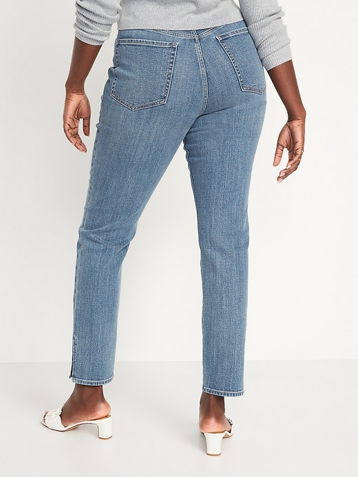 Image number 6 showing, High-Waisted O.G. Straight Side-Slit Ankle Jeans for Women