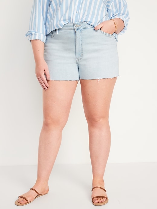 Image number 7 showing, High-Waisted O.G. Straight Cut-Off Jean Shorts for Women -- 3-inch inseam