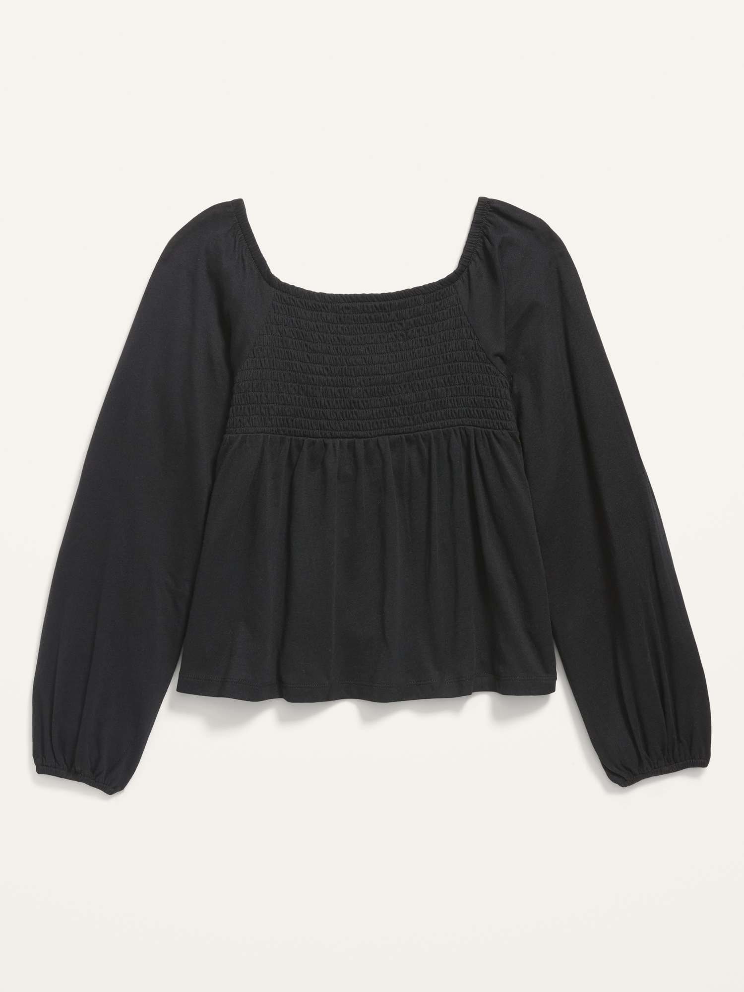 Smocked Jersey Long-Sleeve Top for Girls | Old Navy