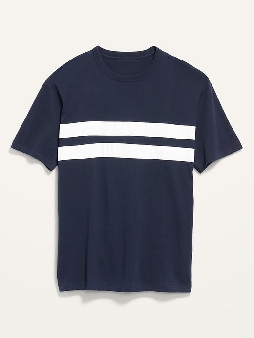 View large product image 1 of 1. Loose-Fit Chest-Stripe T-Shirt